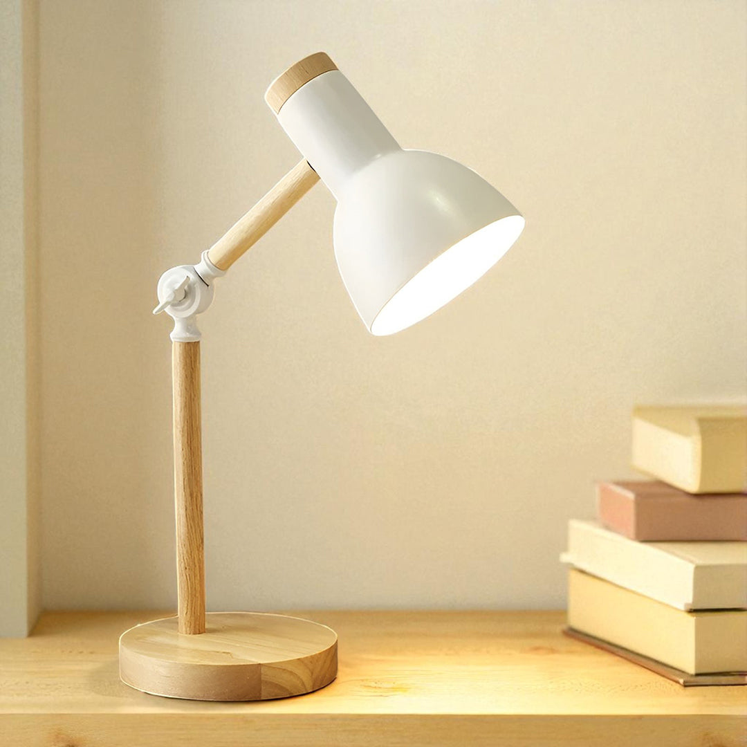 Barwiona Drewniana Lampa Stołowa | Nowoczesny Styl