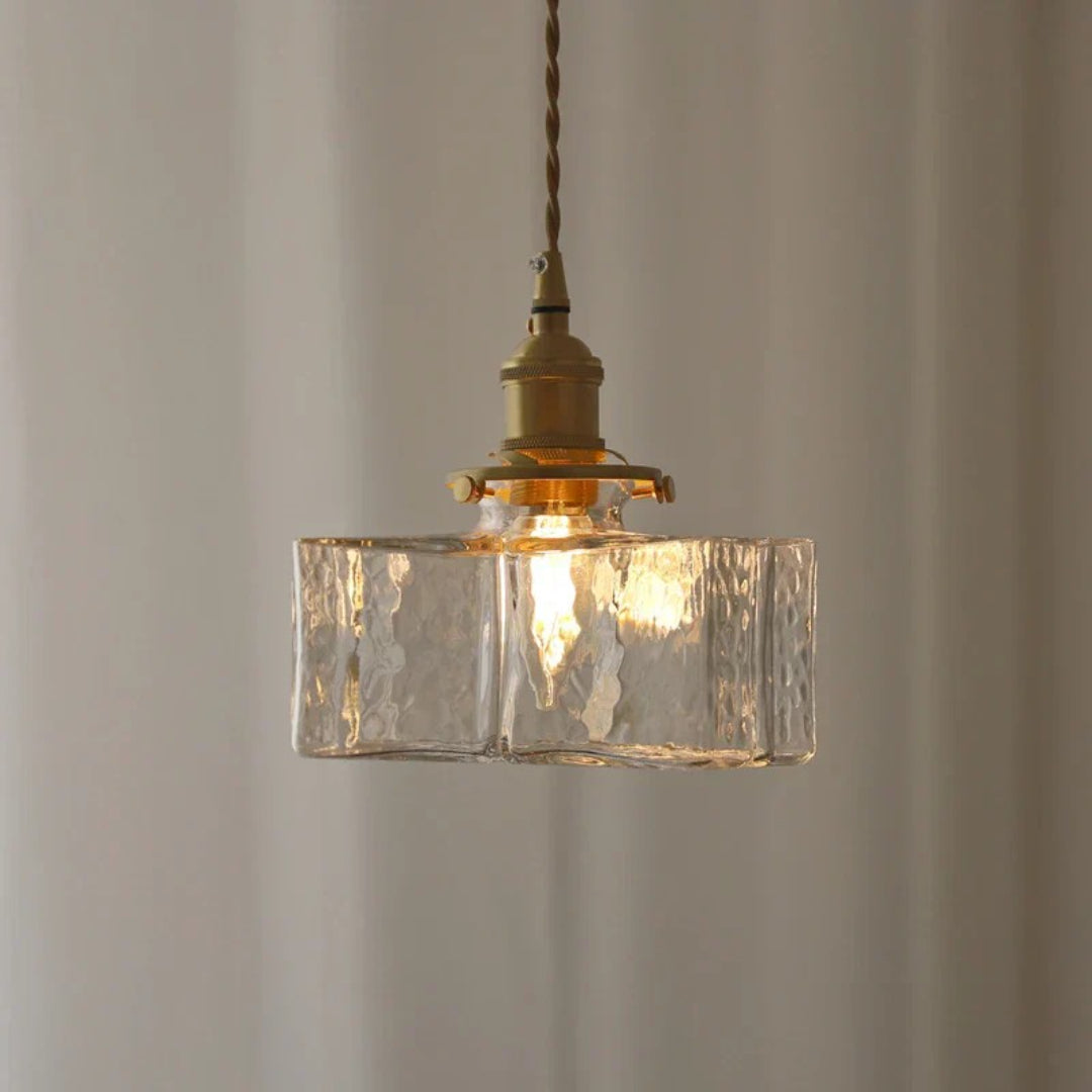 Vintage szklana lampa wisząca w stylu retro