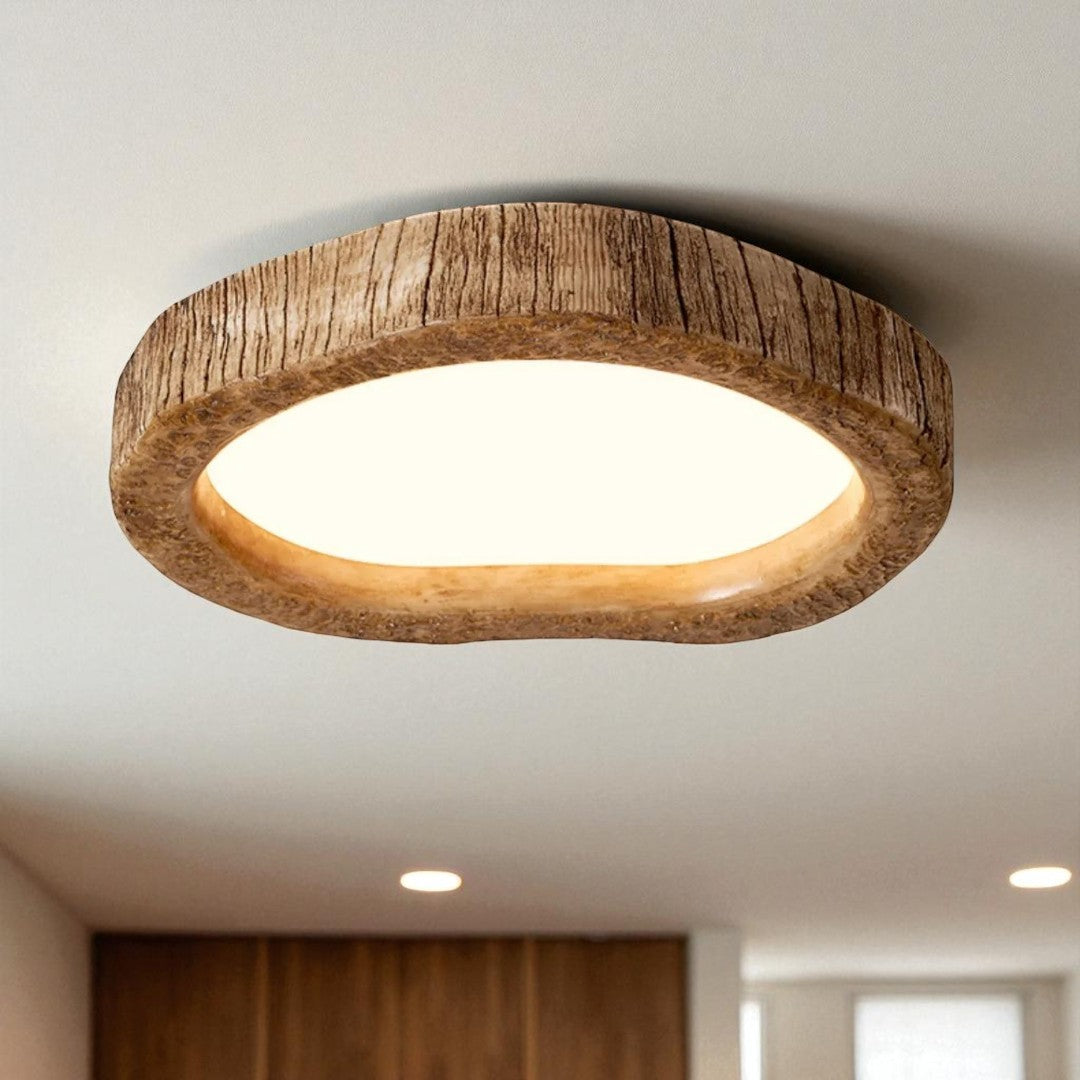 Lampa sufitowa do sypialni z drewnianą ramką | Designerska