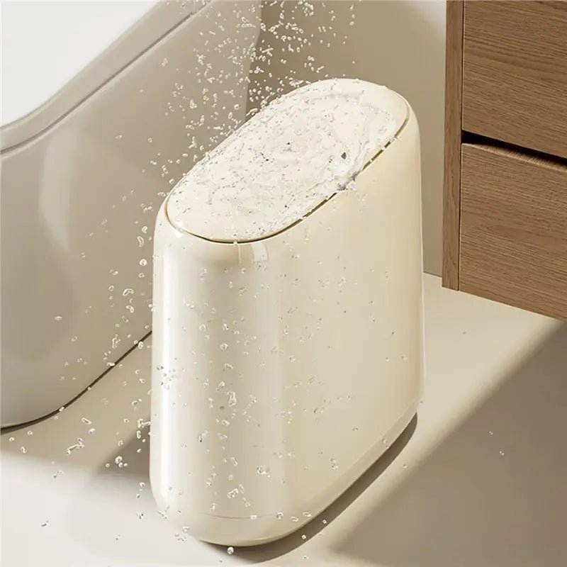 Wąski Kosz na Śmieci 15,5 cm z Pokrywą, ABS, do Łazienki i Kuchni