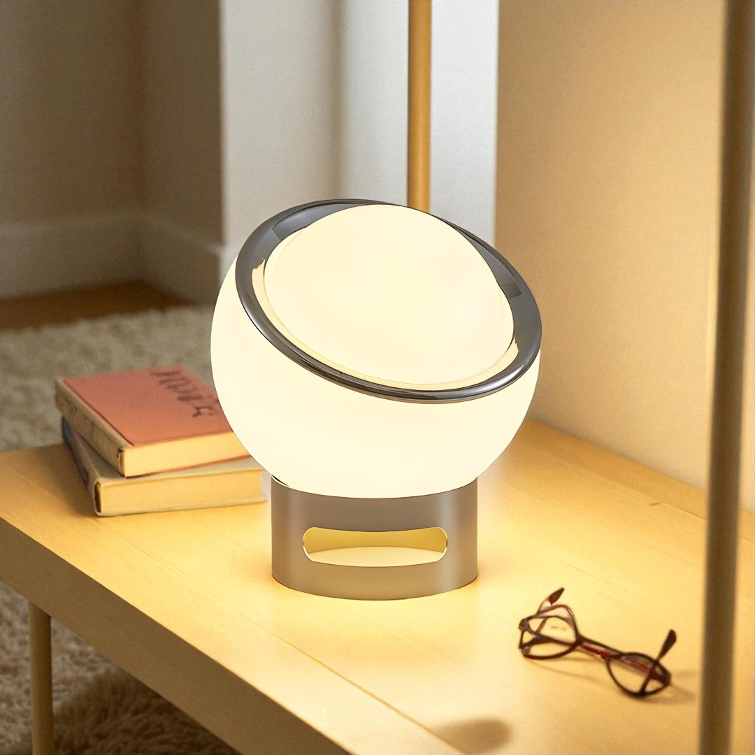 Francuska Lampa Stołowa Opalowa | Styl Bauhaus