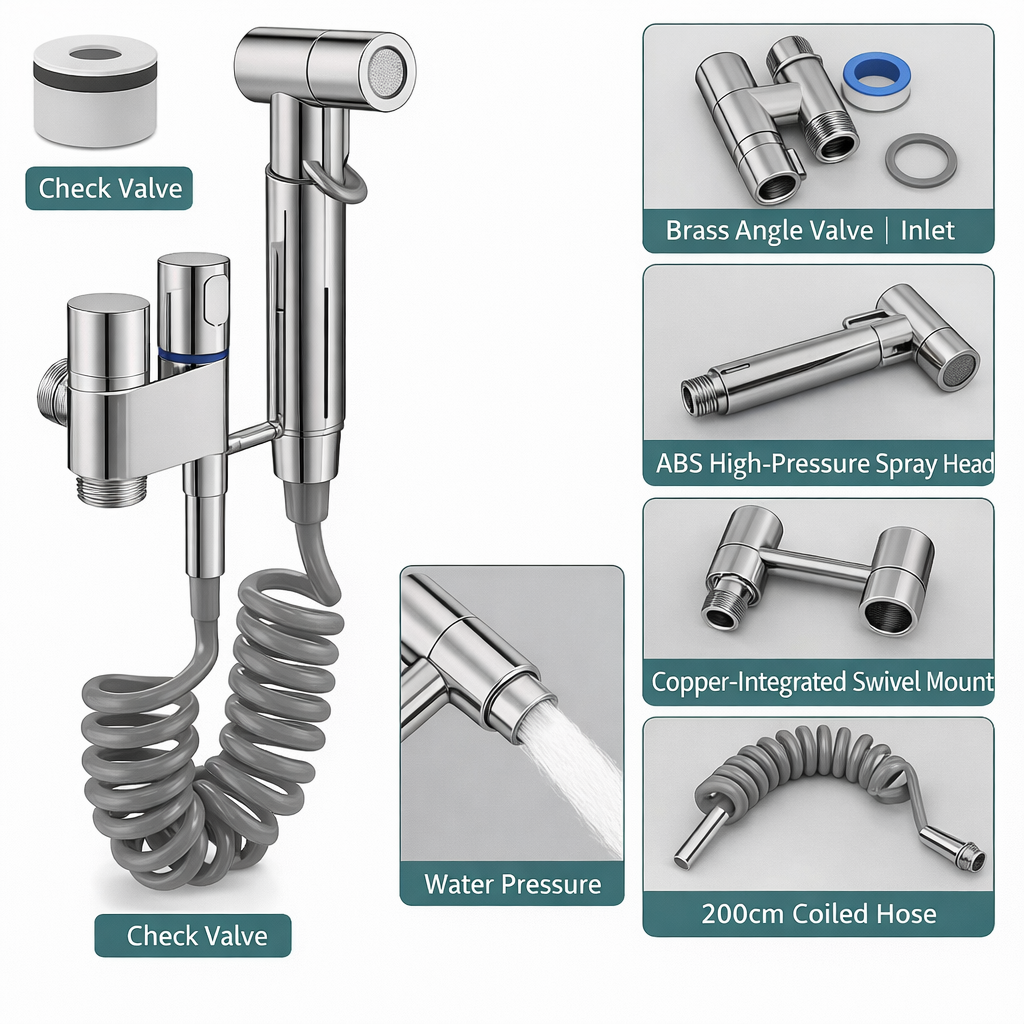 Steel Bidet Sprayer with Adjustable Pressure