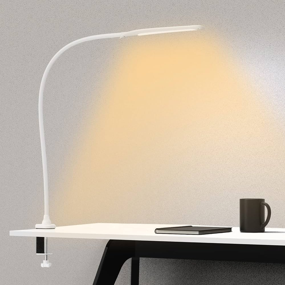 Lampka Biurkowa LED z Klipsem, 3 Tryby i 10 Poziomów Jasności