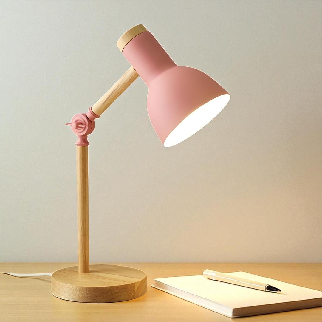 Nordycka Drewniana Lampa Biurkowa | LED