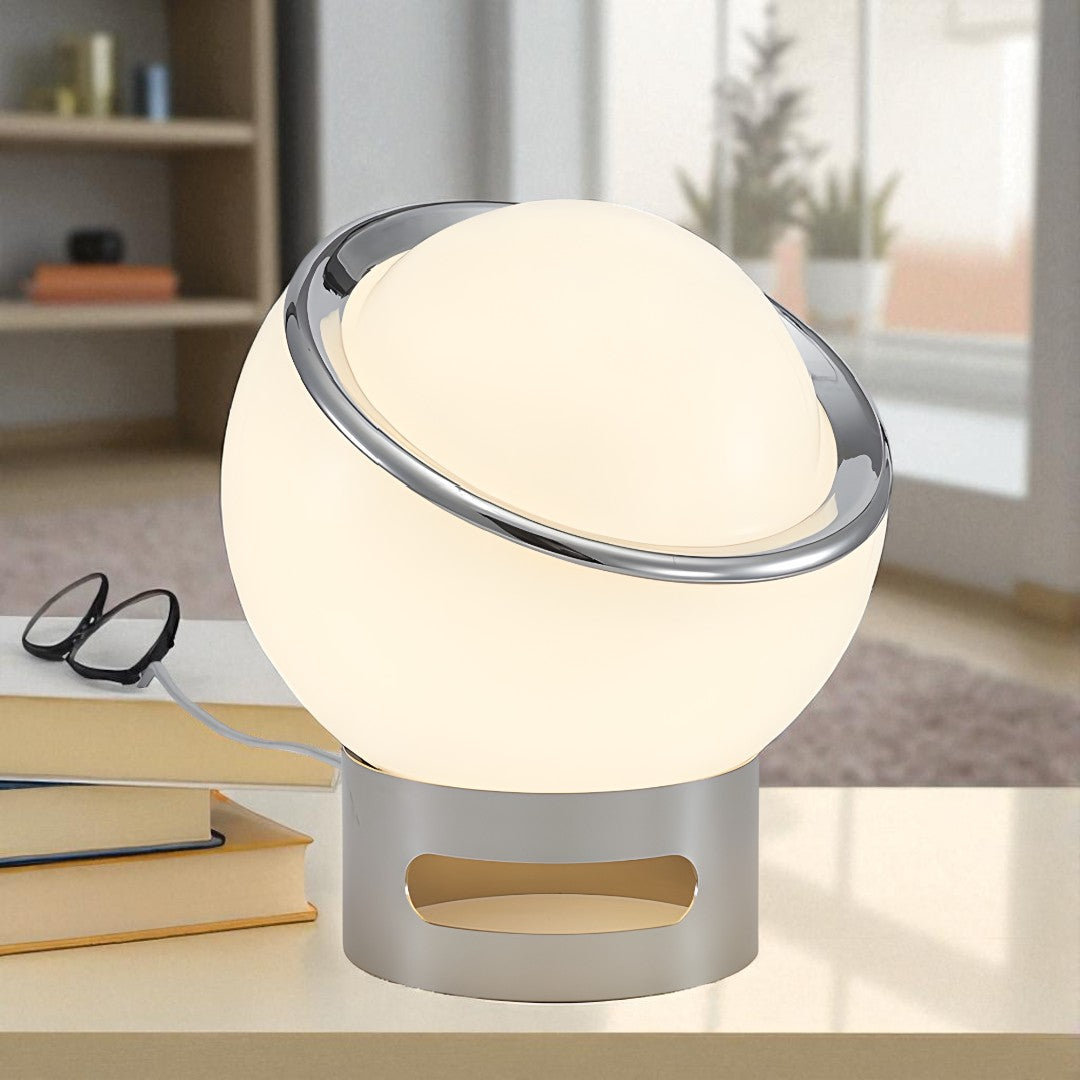 Francuska Lampa Stołowa Opalowa | Styl Bauhaus