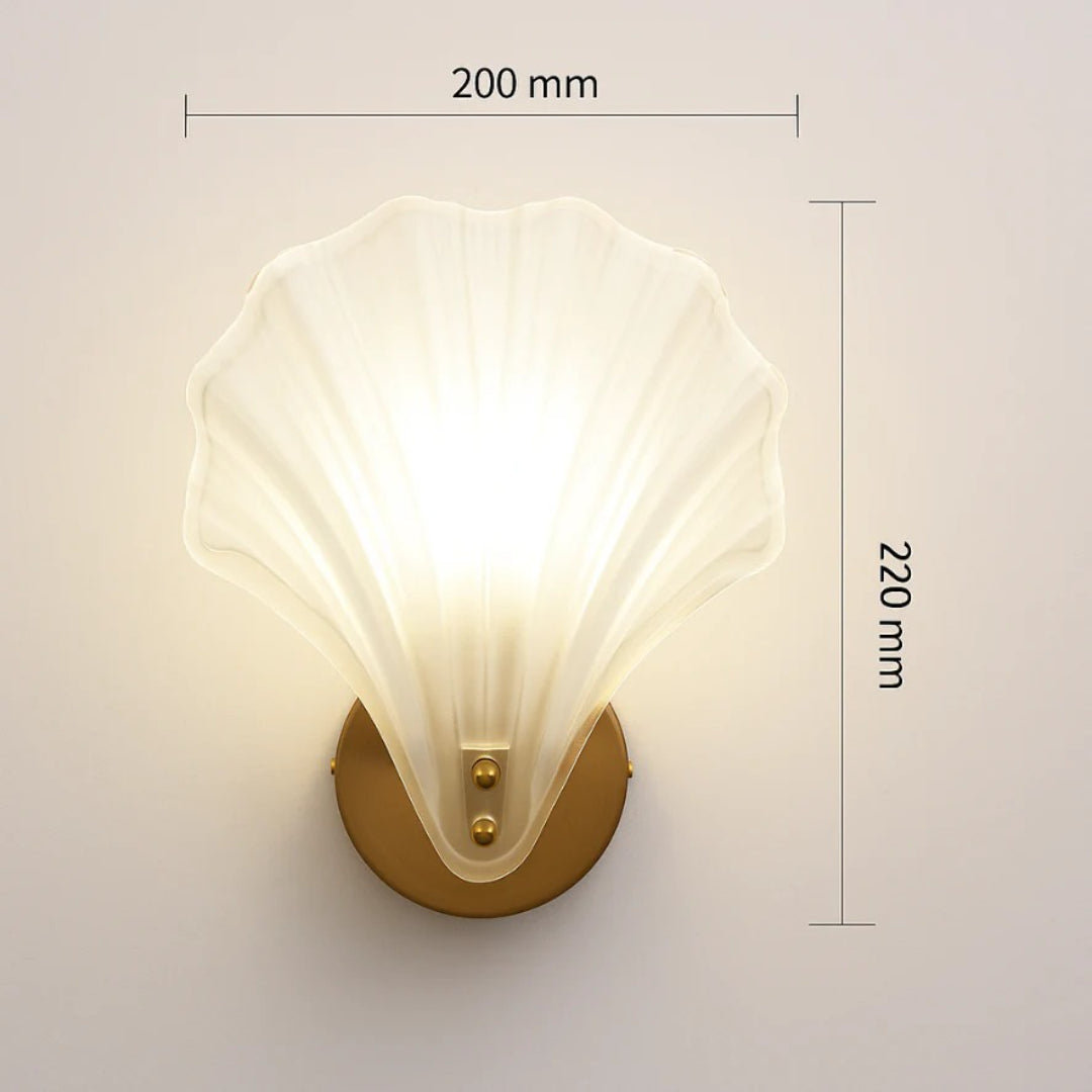 Art Deco mosiężna lampa ścienna w kształcie muszli – widok produktu 15 | Nuvira Home
