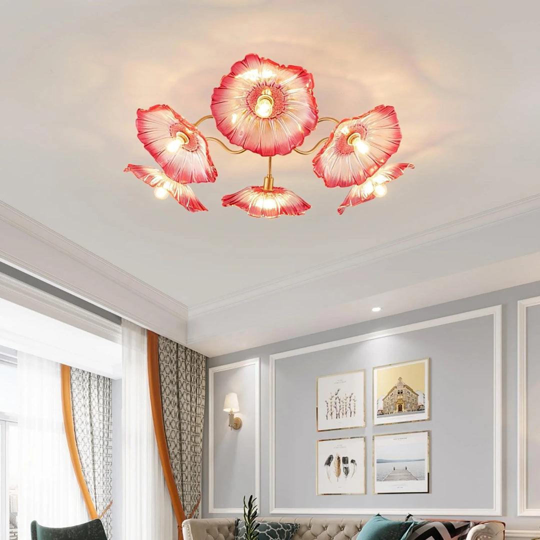 Artystyczna lampa sufitowa w kształcie kwiatu – widok produktu 1 | Nuvira Home