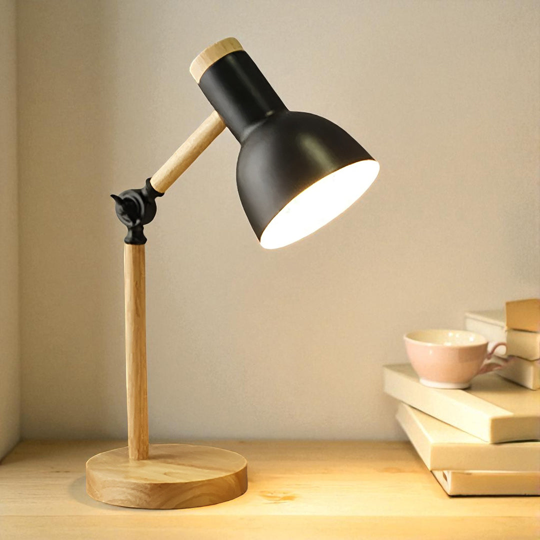 Barwiona Drewniana Lampa Stołowa – Nowoczesny Styl – widok produktu 3 | Nuvira Home