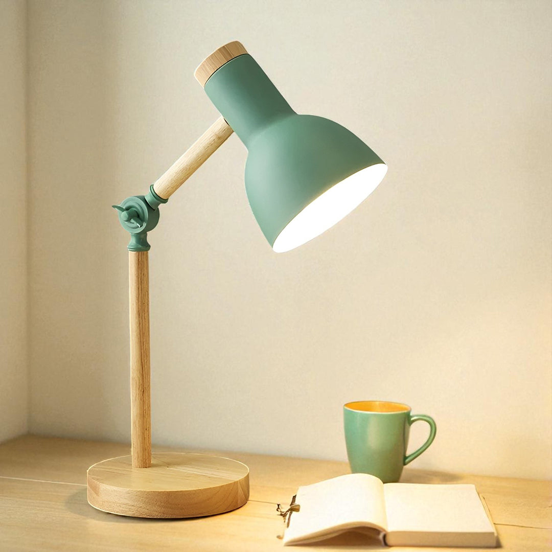 Barwiona Drewniana Lampa Stołowa – Nowoczesny Styl – widok produktu 4 | Nuvira Home