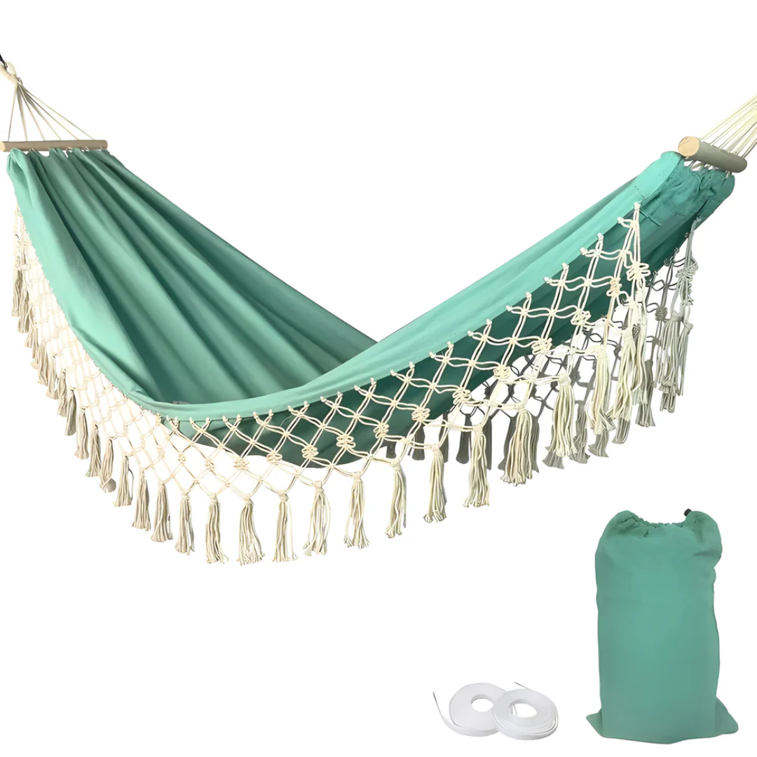 Bawełniany Hamak Boho z Drążkami – widok produktu 8 | Nuvira Home
