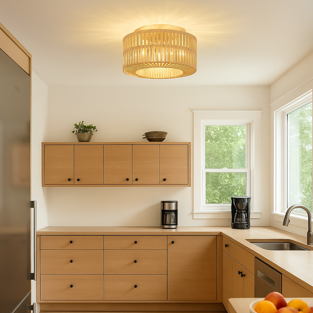 Boho Lampa Sufitowa z Rotangu – Oprawka E27 – widok produktu 1 | Nuvira Home