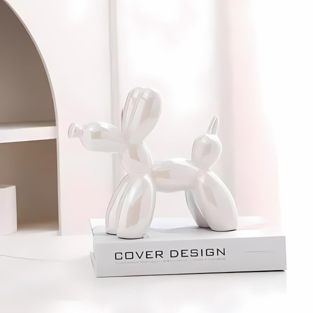 Ceramiczna Figurka Dekoracyjna Piesek z Balonów – widok produktu 3 | Nuvira Home