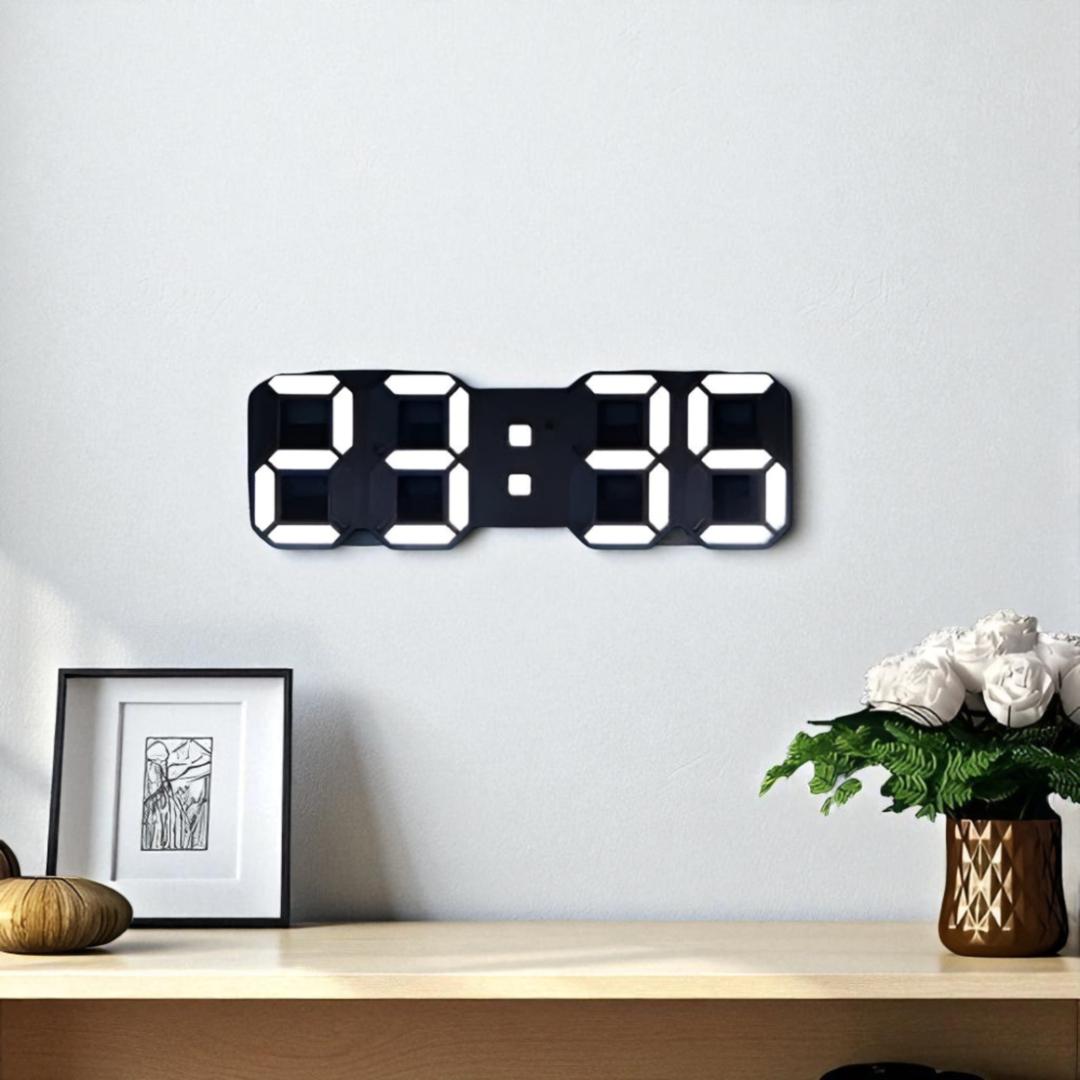 Cyfrowy Zegar Ścienny LED – Współczesny Design – widok produktu 2 | Nuvira Home