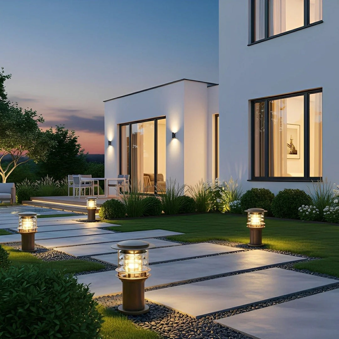 Cylindryczna ogrodowa lampa ścieżkowa LED – widok produktu 4 | Nuvira Home