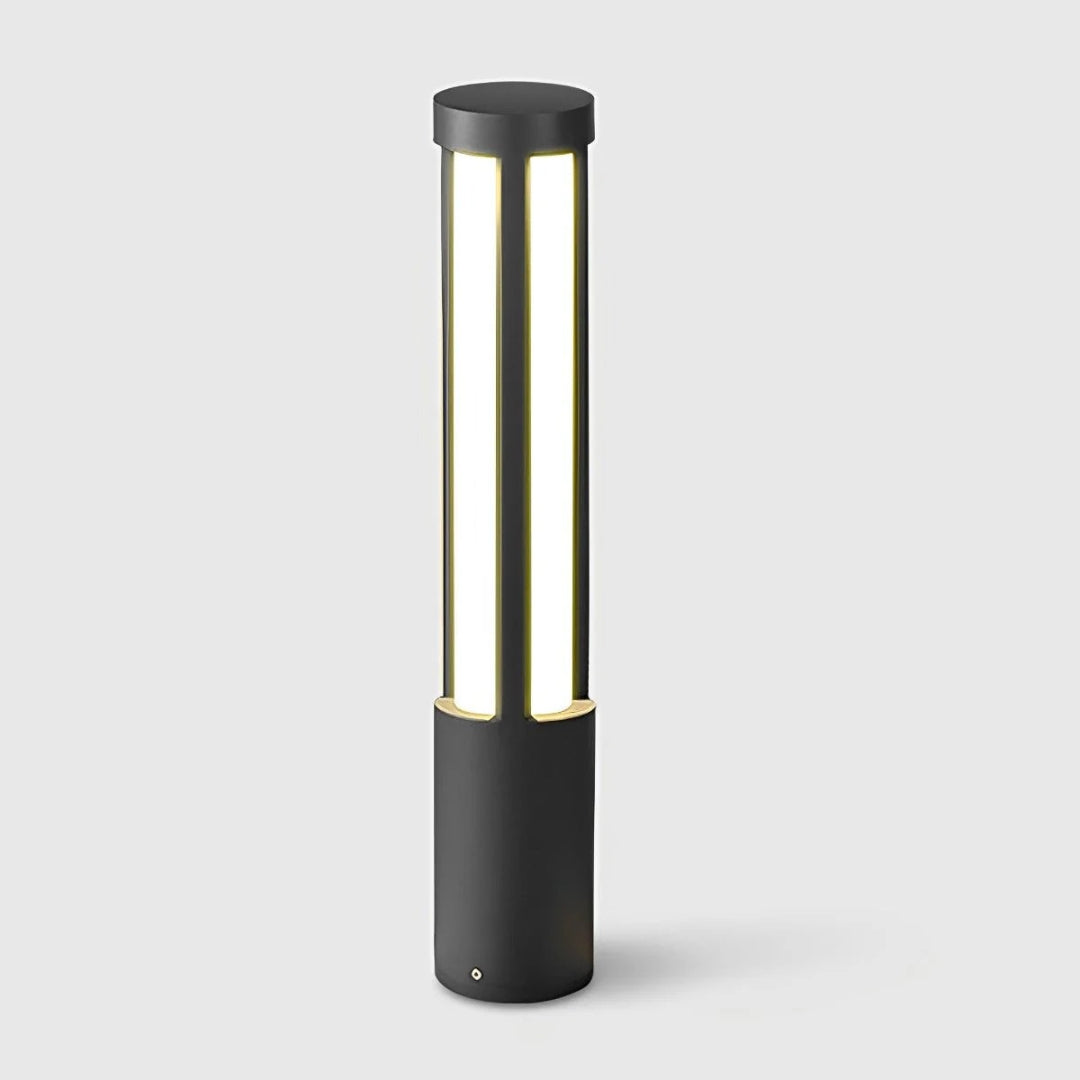 Cylindryczna ogrodowa lampa słupkowa LED – widok produktu 11 | Nuvira Home