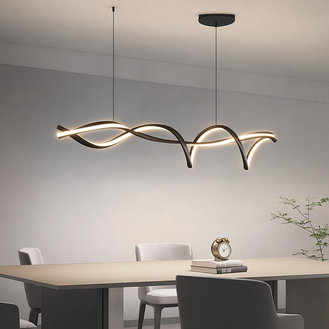 Czarny żyrandol LED do salonu – Nowoczesny design – widok produktu 2 | Nuvira Home
