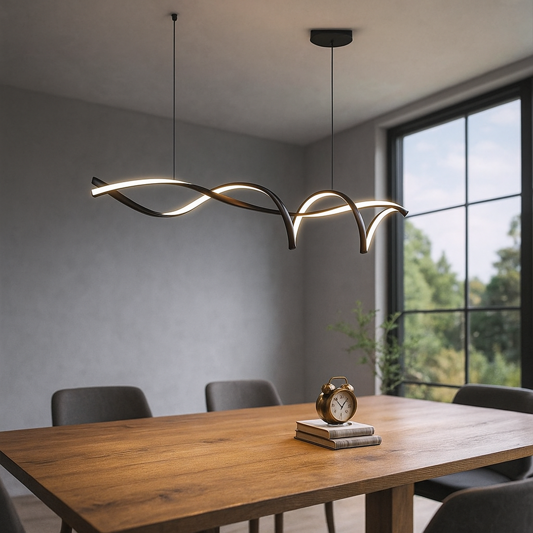 Czarny żyrandol LED do salonu – Nowoczesny design – widok produktu 3 | Nuvira Home