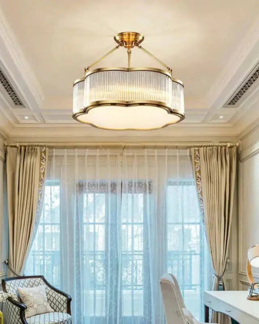Dekoracyjna sufitowa lampa ze żłobionego szkła – widok produktu 8 | Nuvira Home