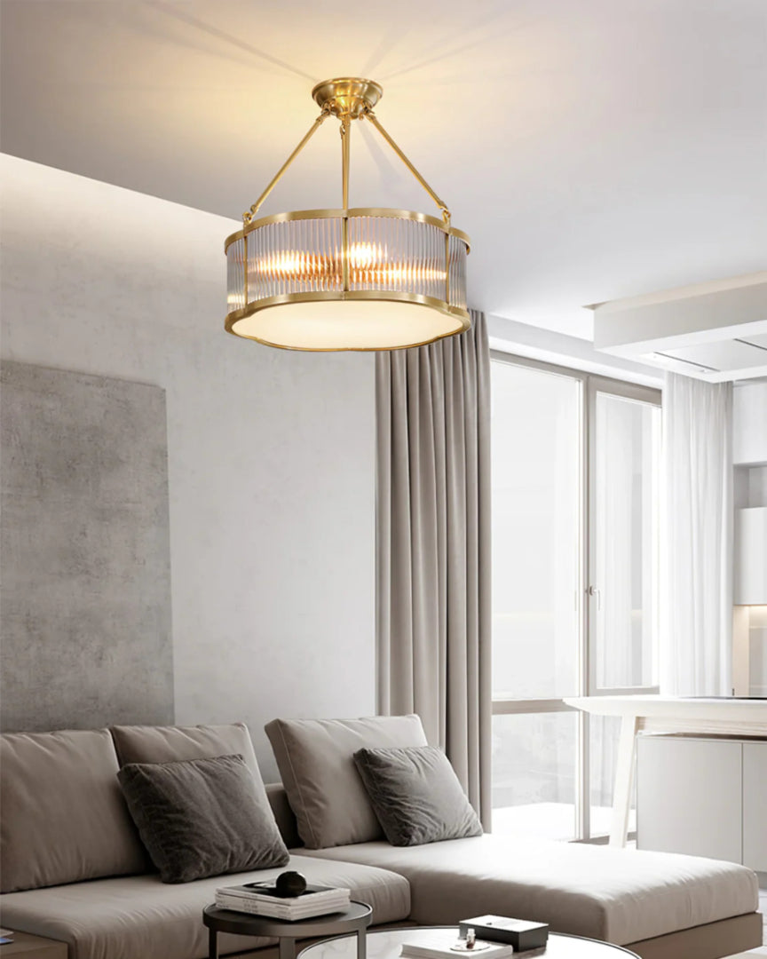 Dekoracyjna sufitowa lampa ze żłobionego szkła – widok produktu 9 | Nuvira Home