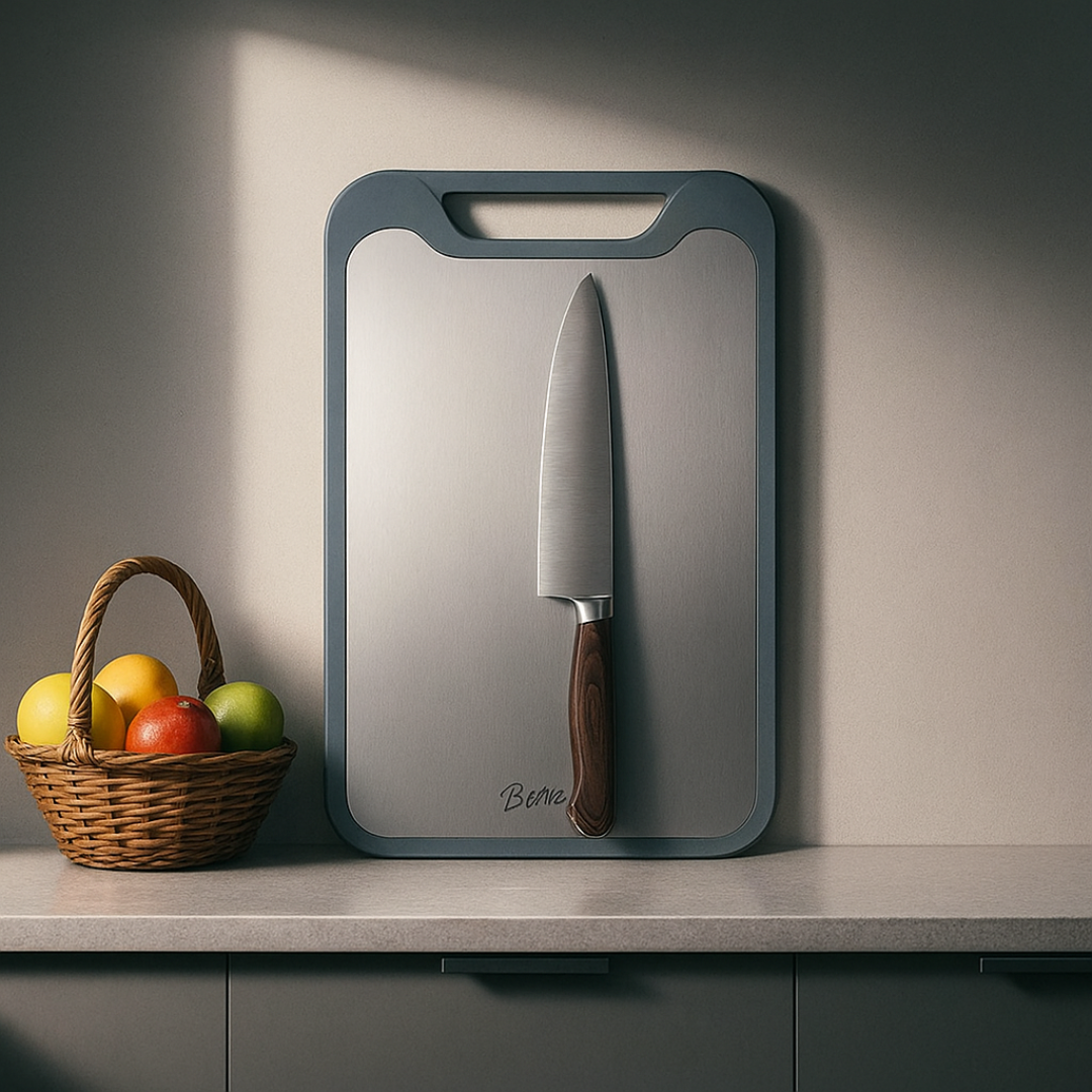 Deska Do Krojenia Ze Stali Nierdzewnej – Dwustronna – widok produktu 2 | Nuvira Home