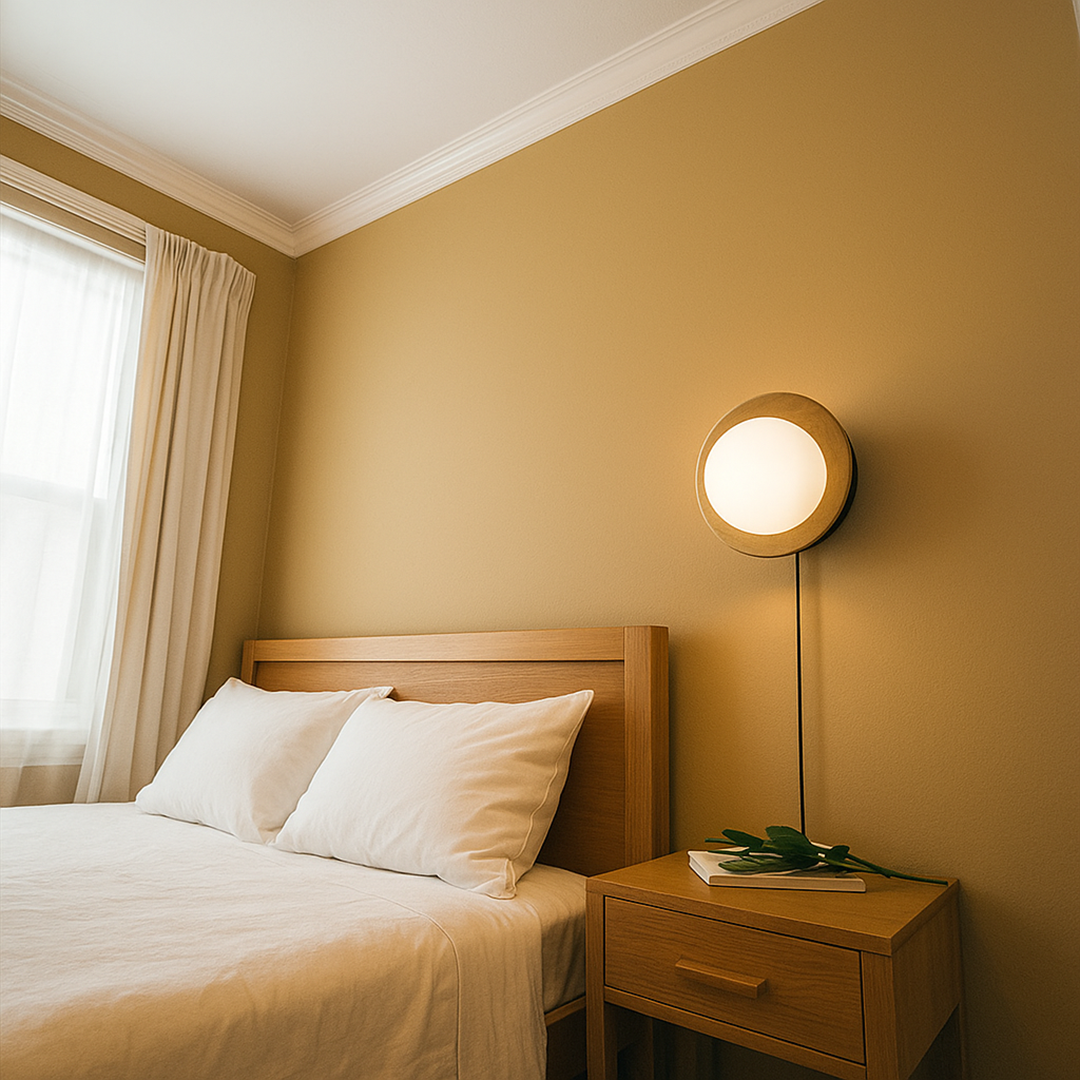 Drewniana Lampa Ścienna Japandi – Vintage – widok produktu 5 | Nuvira Home