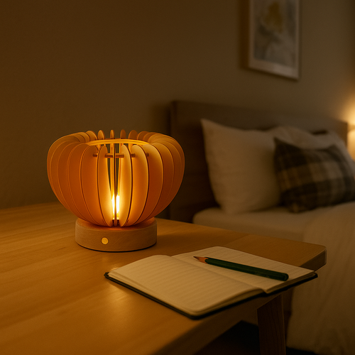 Drewniana Lampa Stołowa – Ładowalna – widok produktu 2 | Nuvira Home