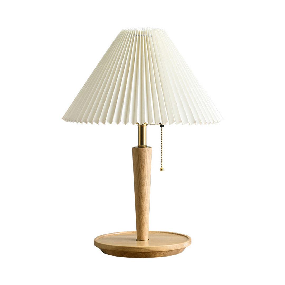 Drewniana Lampa Stołowa Z Plisowanym Kloszem – widok produktu 13 | Nuvira Home