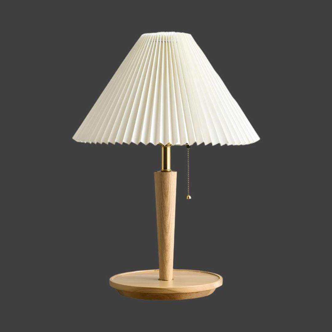 Drewniana Lampa Stołowa Z Plisowanym Kloszem – widok produktu 14 | Nuvira Home