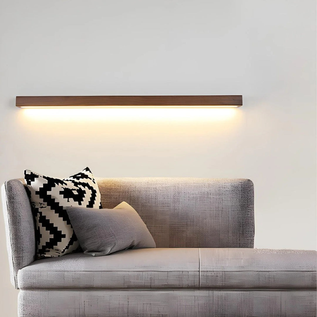 Drewniana liniowa lampa ścienna LED – widok produktu 7 | Nuvira Home