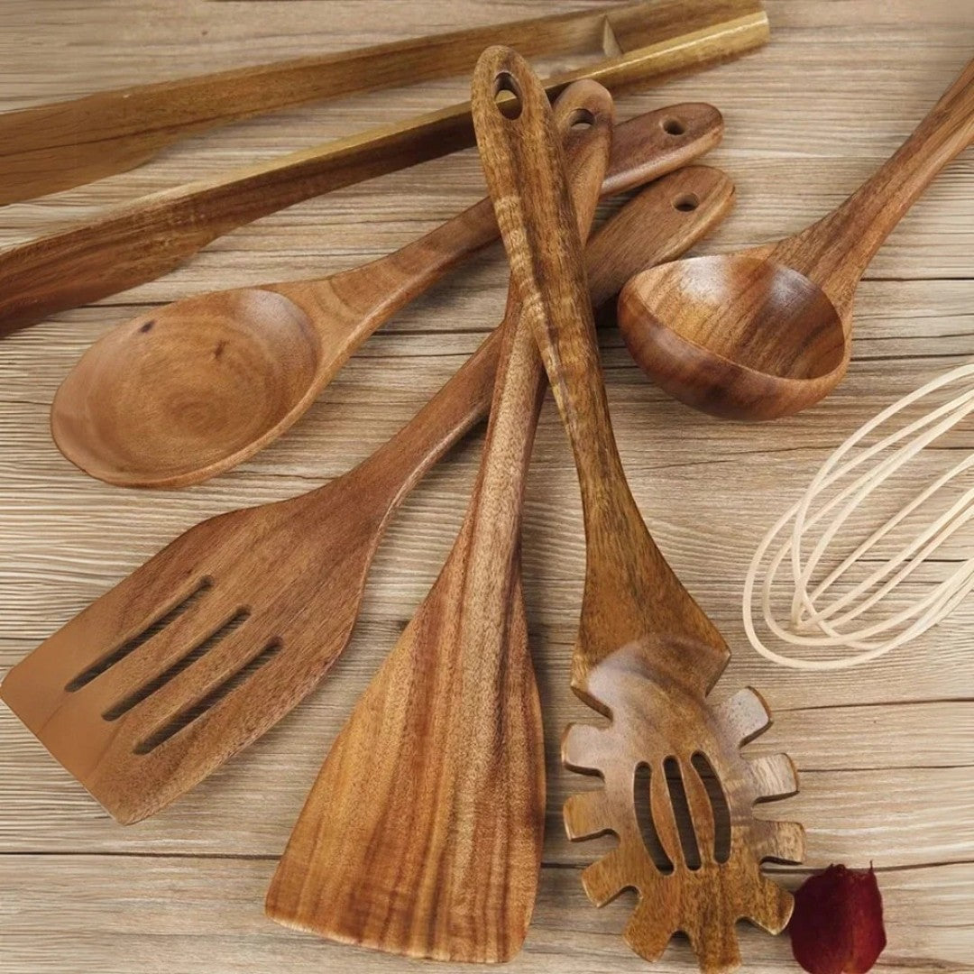Drewniane Przybory Kuchenne – Zestaw 7-Częściowy – widok produktu 2 | Nuvira Home