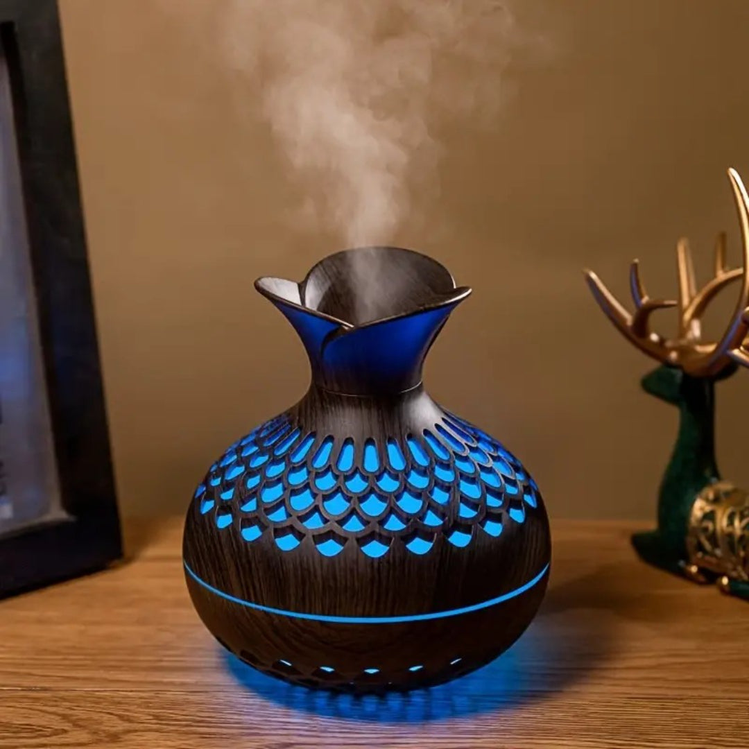 Drewniany ultradźwiękowy dyfuzor aromatu – widok produktu 2 | Nuvira Home