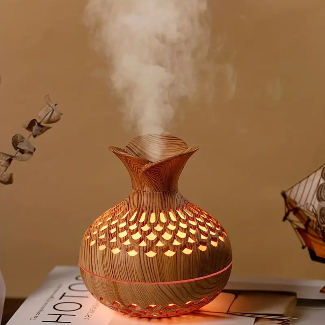 Drewniany ultradźwiękowy dyfuzor aromatu – widok produktu 5 | Nuvira Home