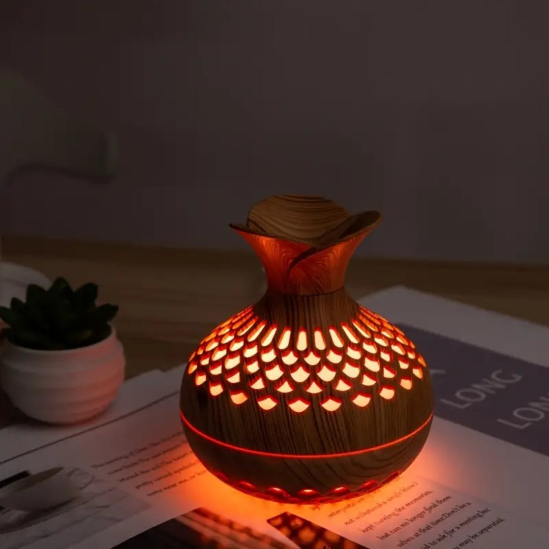 Drewniany ultradźwiękowy dyfuzor aromatu – widok produktu 7 | Nuvira Home
