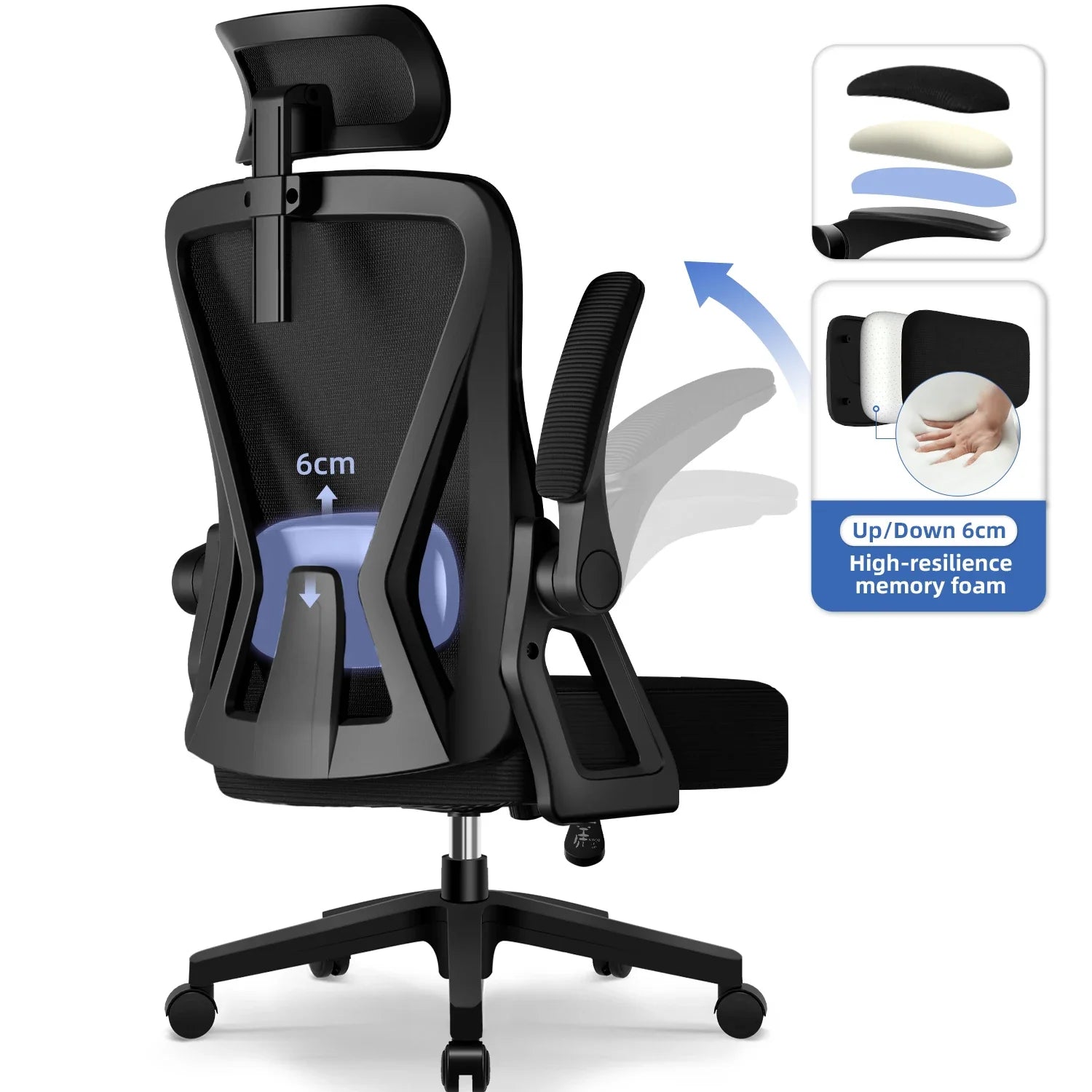 Ergonomiczny Fotel Biurowy z Zagłówkiem – widok produktu 2 | Nuvira Home