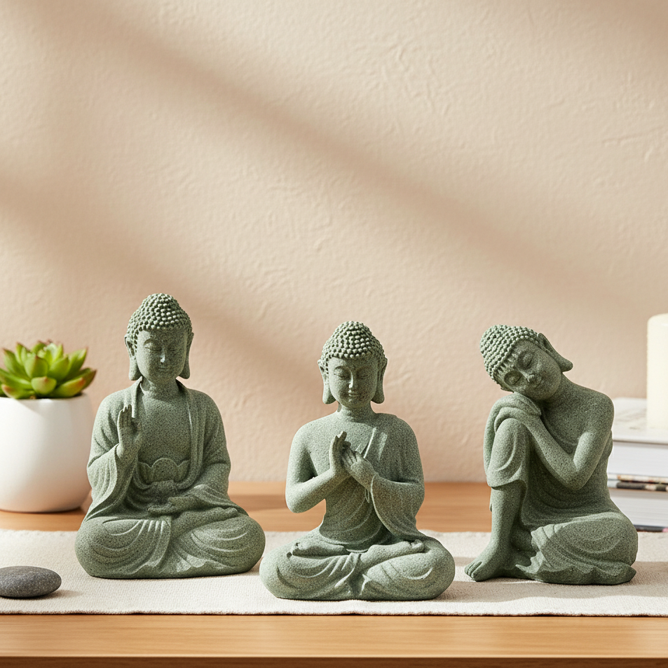 Figurka Zen Budda z Piaskowca – widok produktu 1 | Nuvira Home