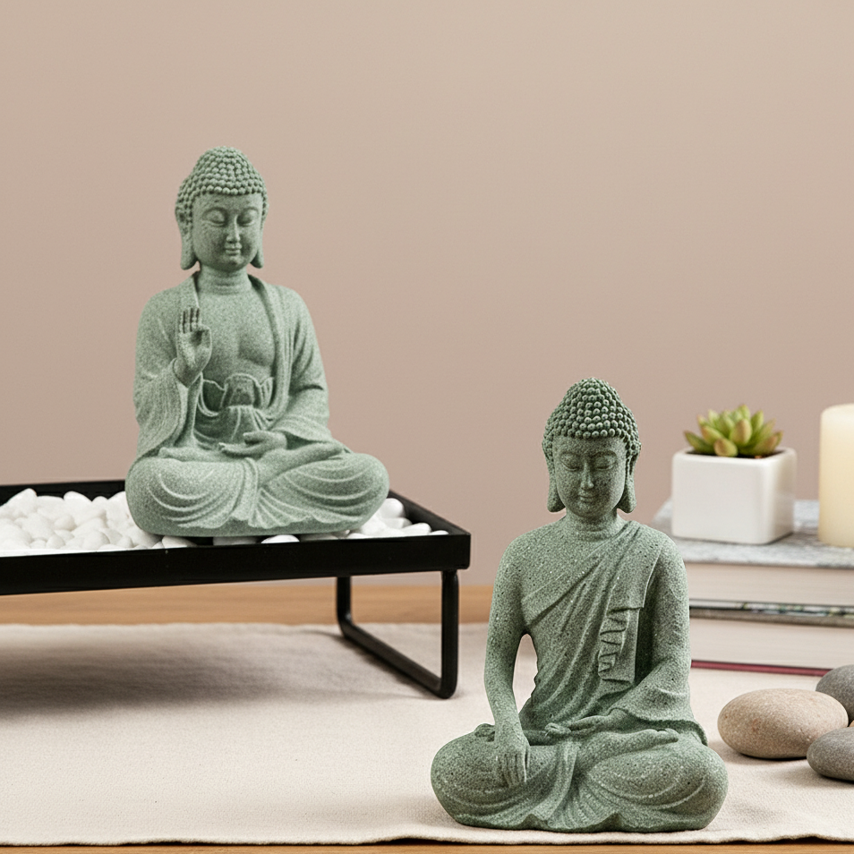 Figurka Zen Budda z Piaskowca – widok produktu 2 | Nuvira Home