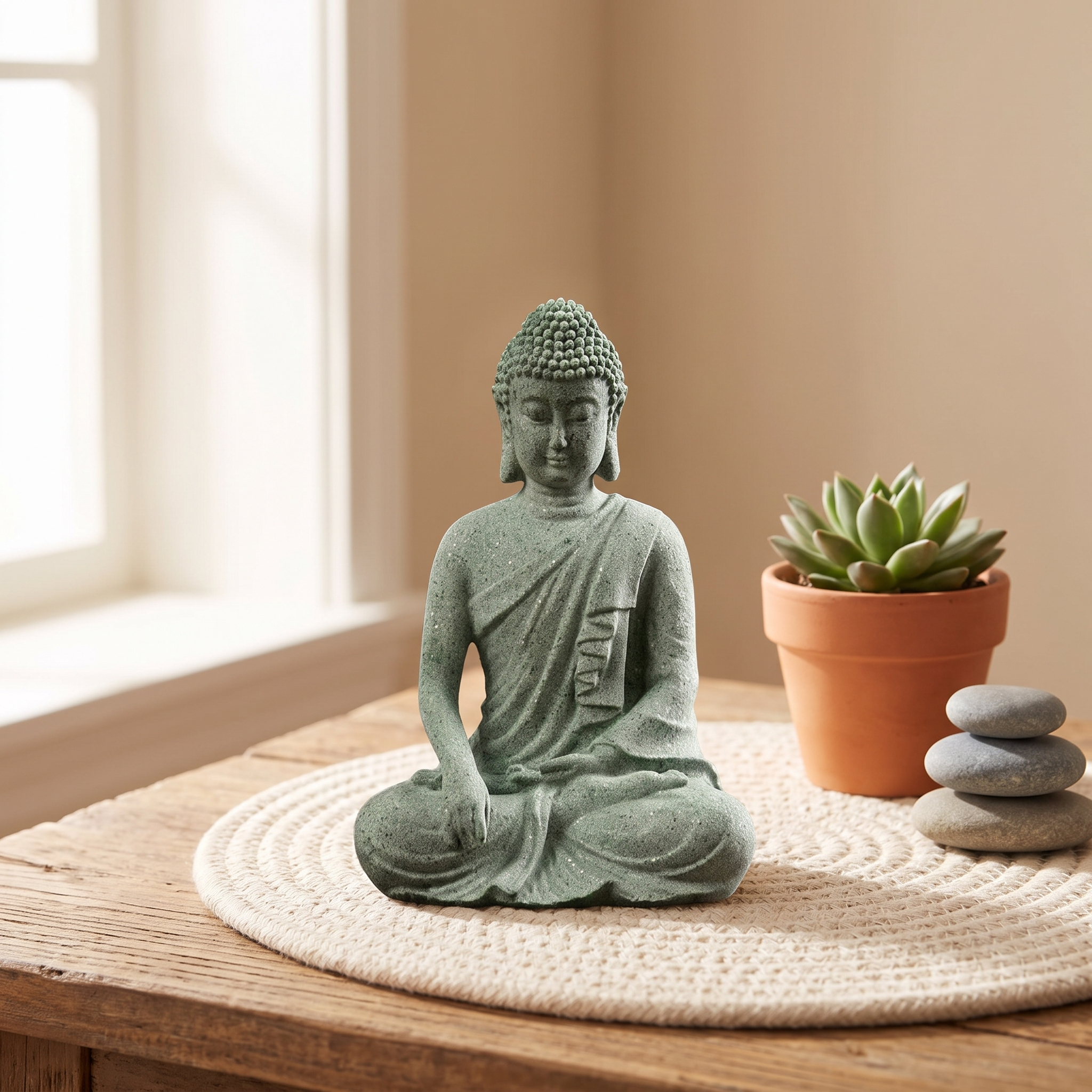 Figurka Zen Budda z Piaskowca – widok produktu 5 | Nuvira Home