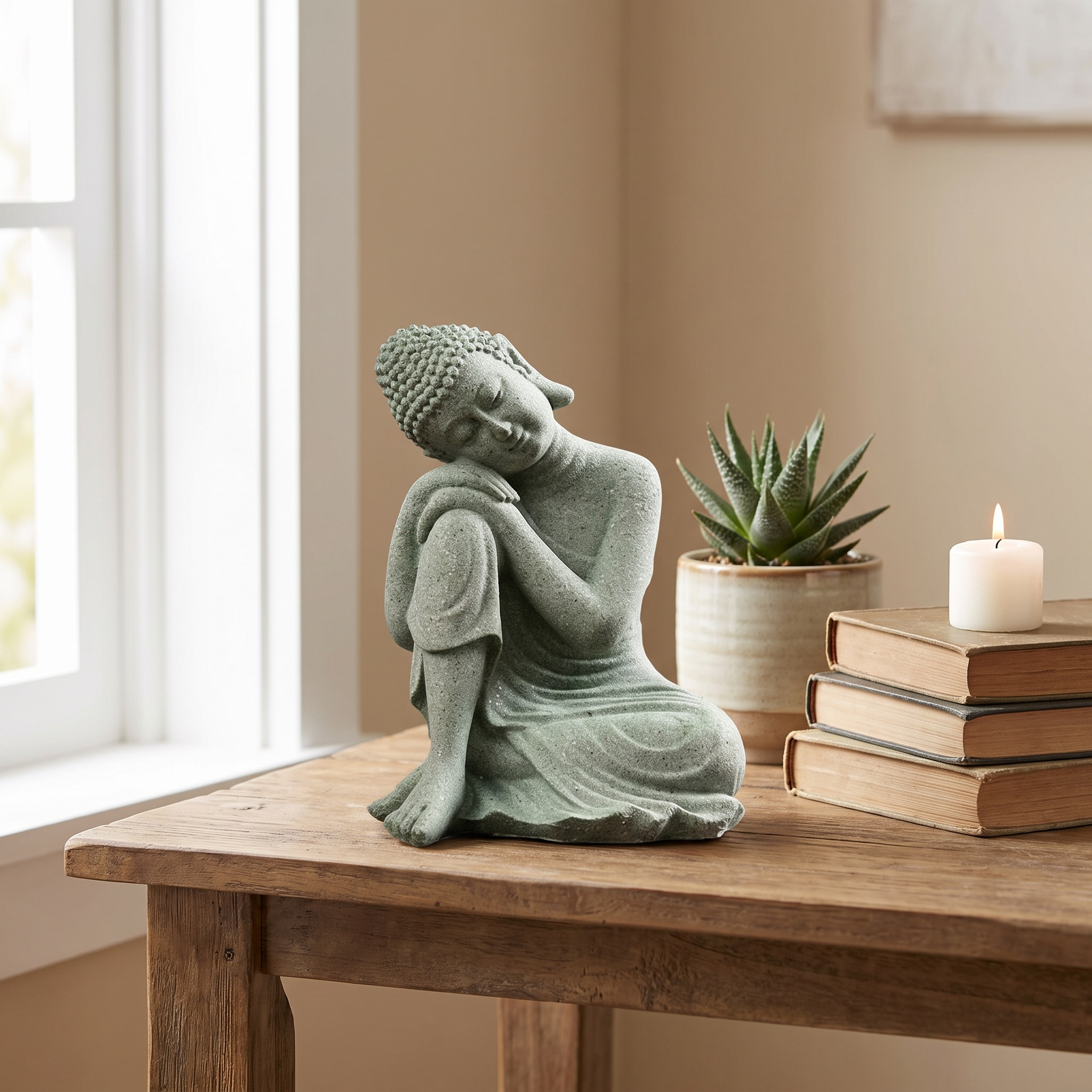 Figurka Zen Budda z Piaskowca – widok produktu 6 | Nuvira Home
