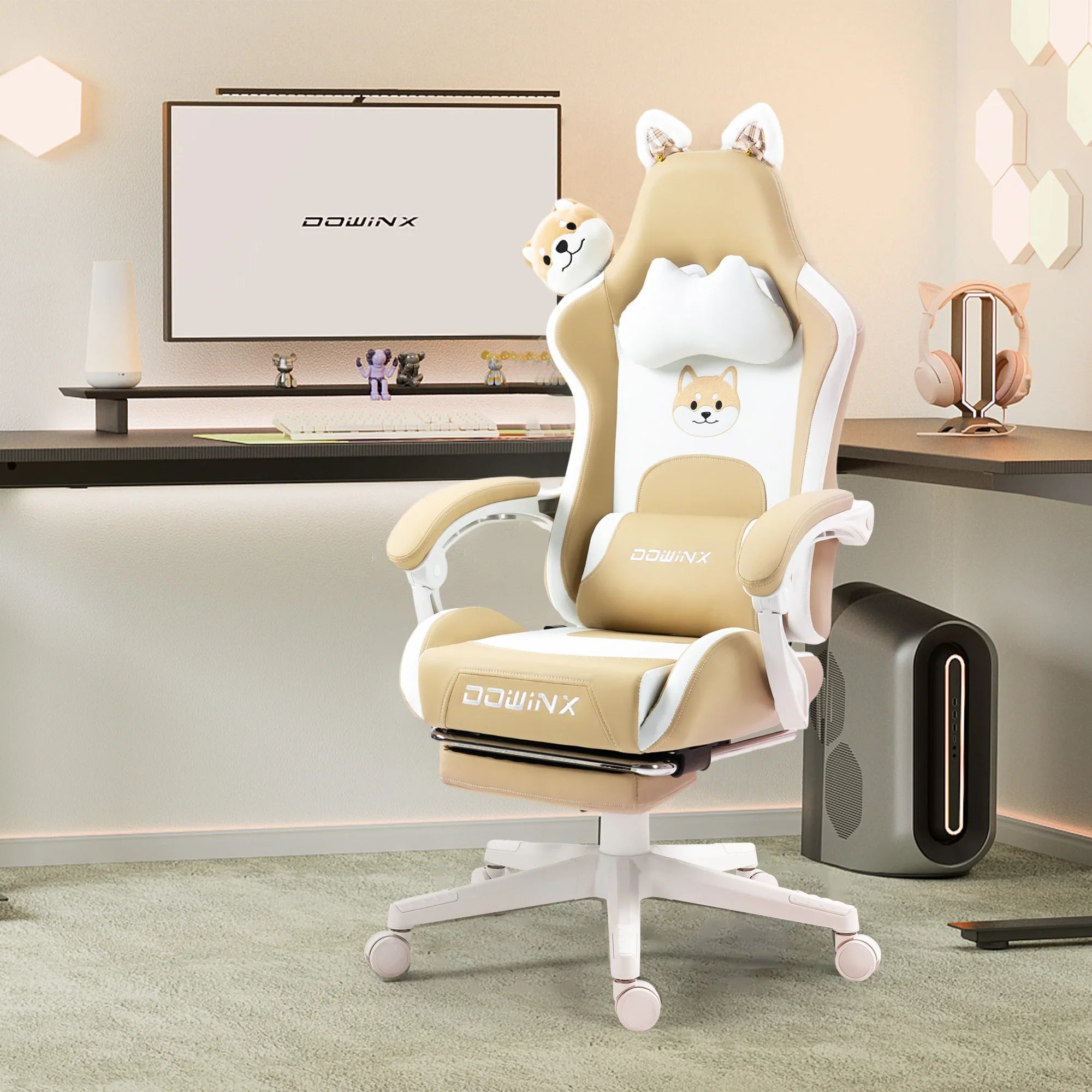 Fotel Gamingowy z Kocimi Uszami i Podnóżkiem – widok produktu 12 | Nuvira Home