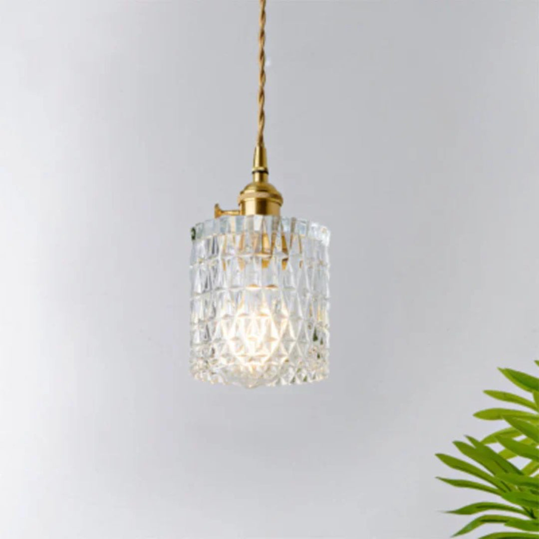 Industrialna lampa wisząca ze żłobionego szkła – widok produktu 4 | Nuvira Home