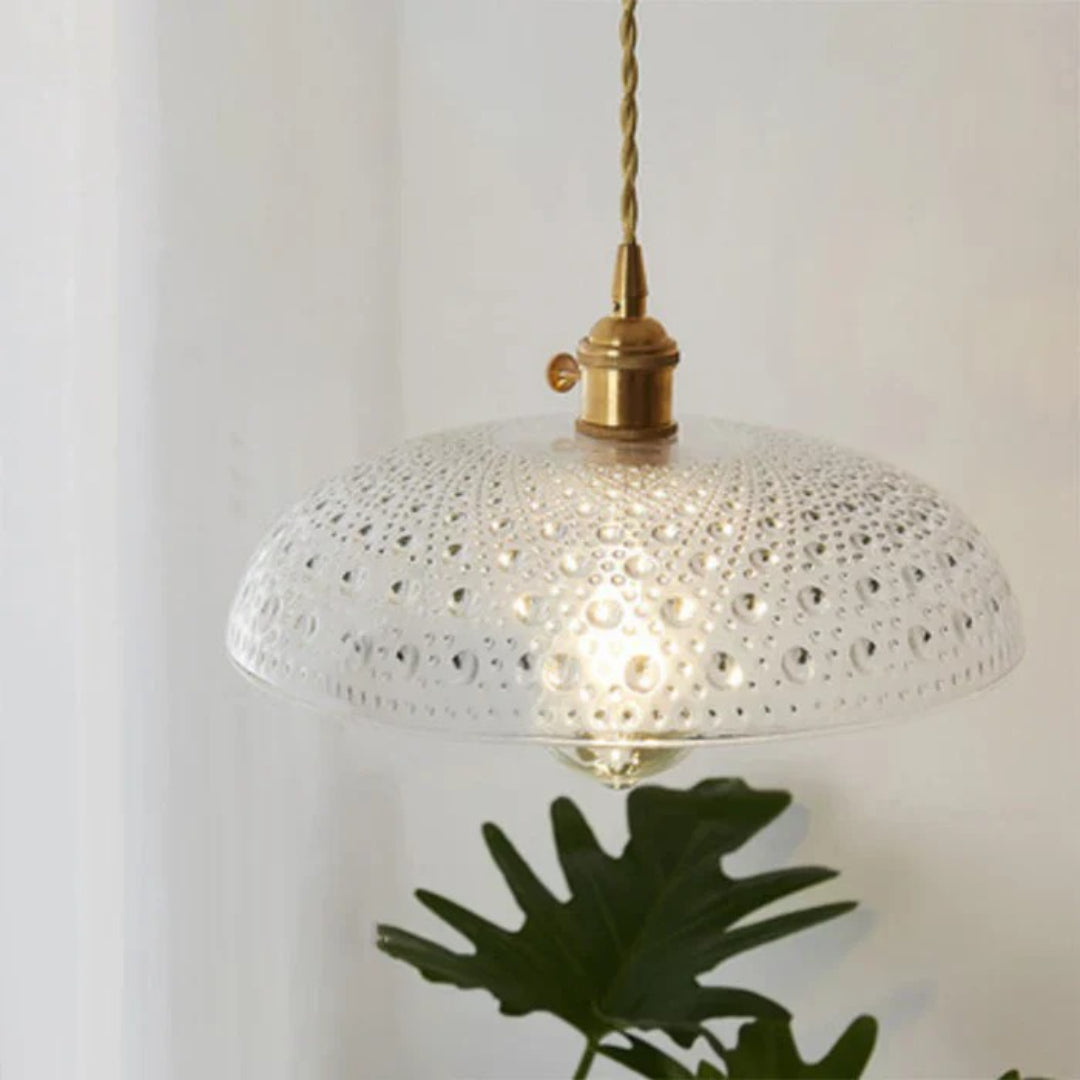 Industrialna lampa wisząca ze żłobionego szkła – widok produktu 9 | Nuvira Home