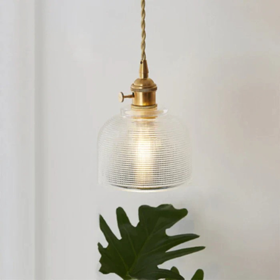 Industrialna lampa wisząca ze żłobionego szkła – widok produktu 10 | Nuvira Home