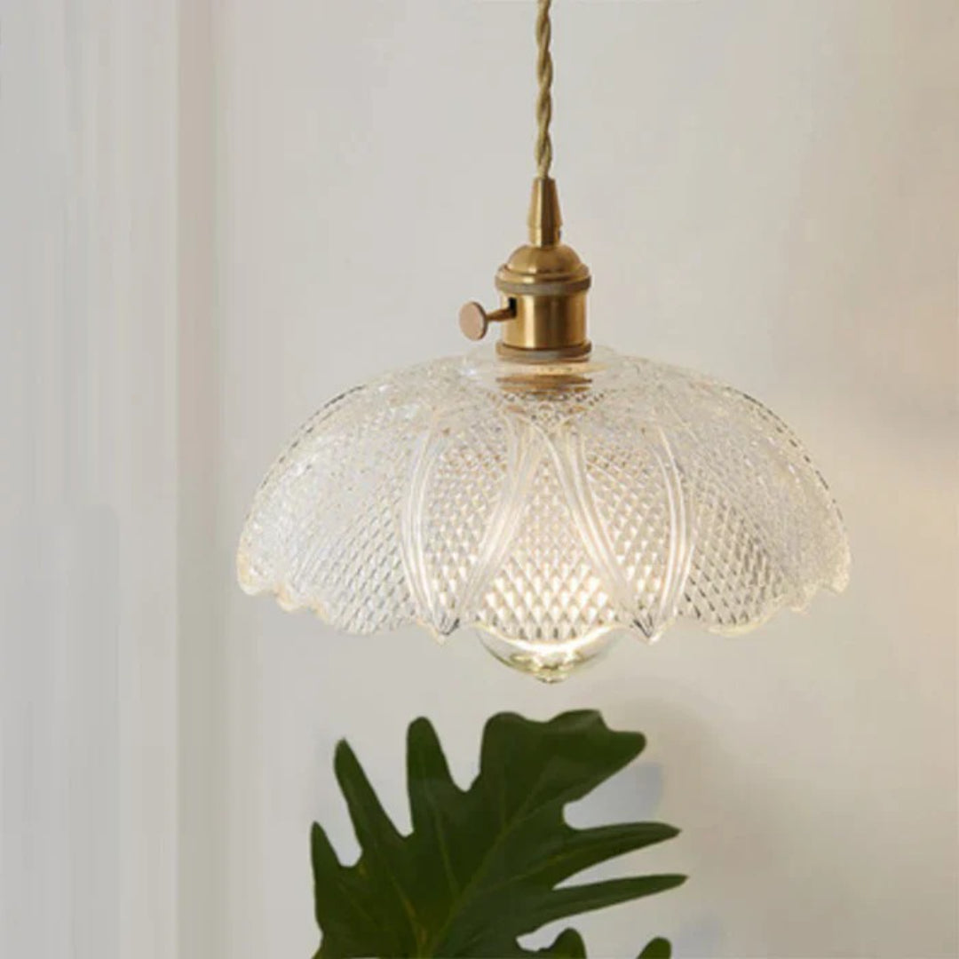 Industrialna lampa wisząca ze żłobionego szkła – widok produktu 19 | Nuvira Home