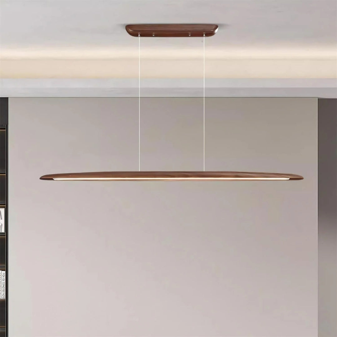 Japandi drewniana liniowa lampa wisząca – widok produktu 10 | Nuvira Home