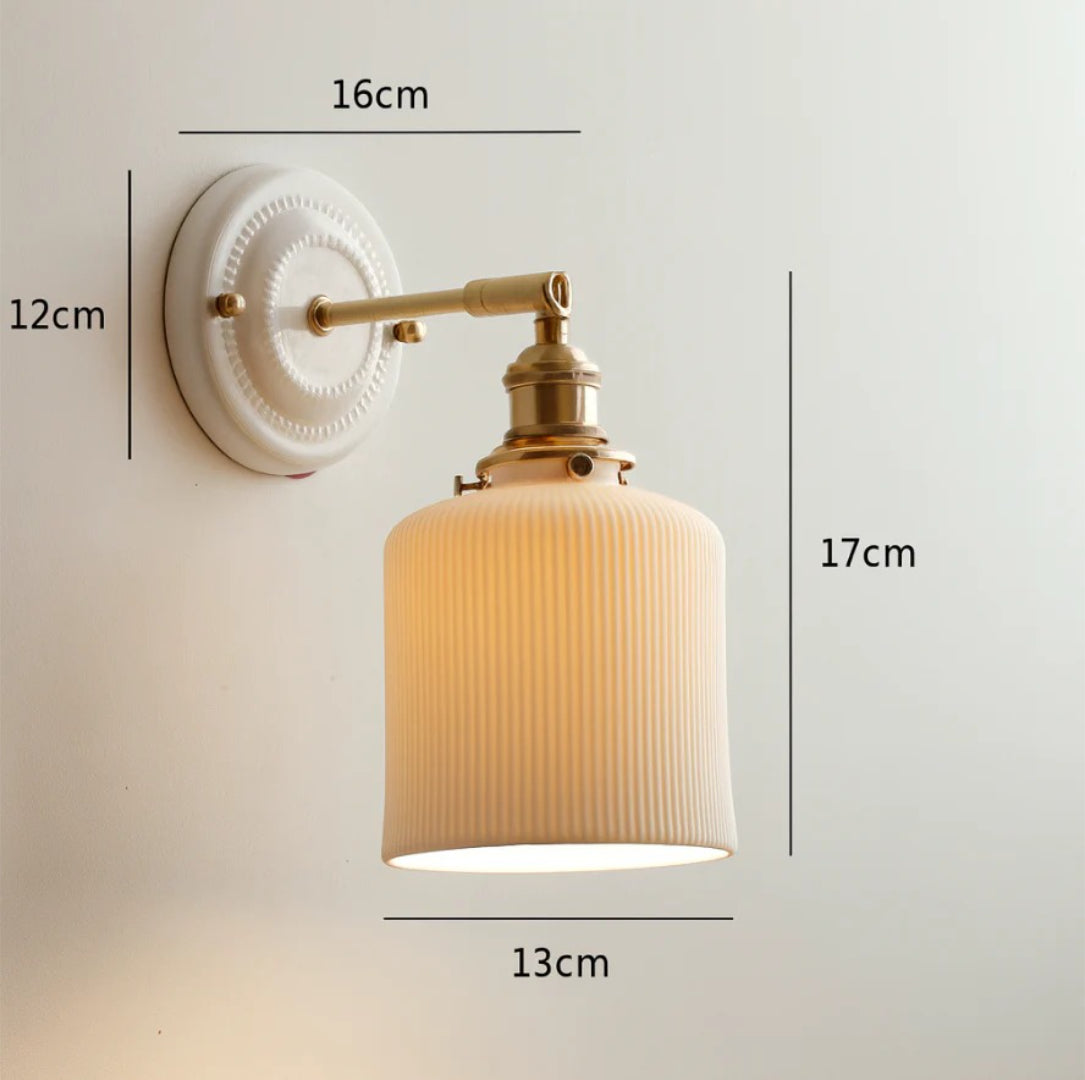 Japońska ceramiczno-mosiężna lampa ścienna – widok produktu 18 | Nuvira Home