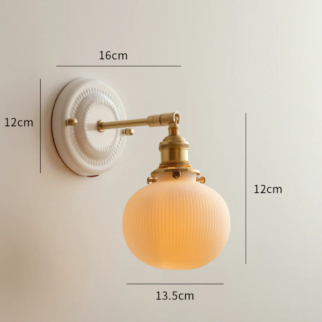 Japońska ceramiczno-mosiężna lampa ścienna – widok produktu 24 | Nuvira Home