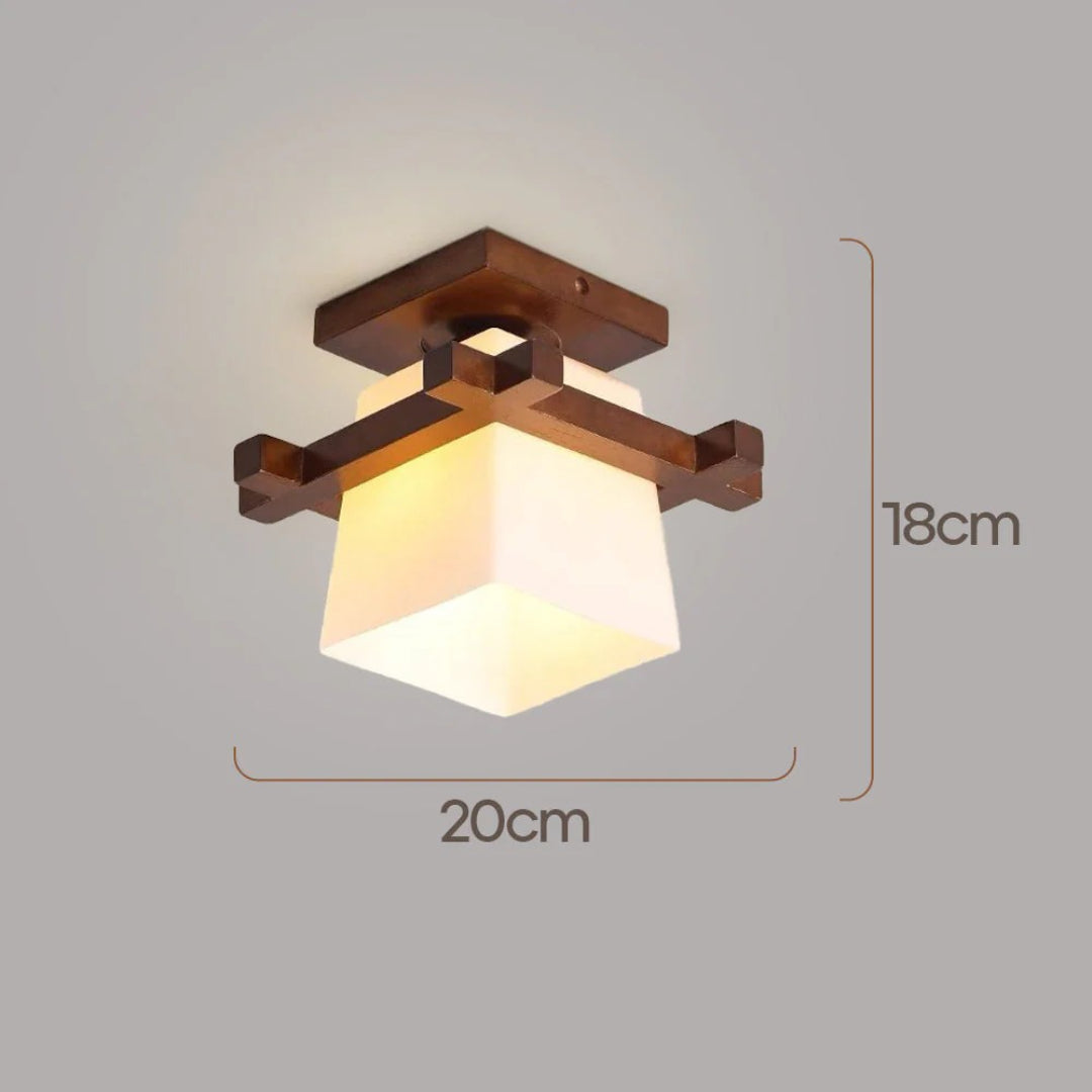 Japońska drewniana lampa sufitowa w minimalistycznym stylu – widok produktu 7 | Nuvira Home