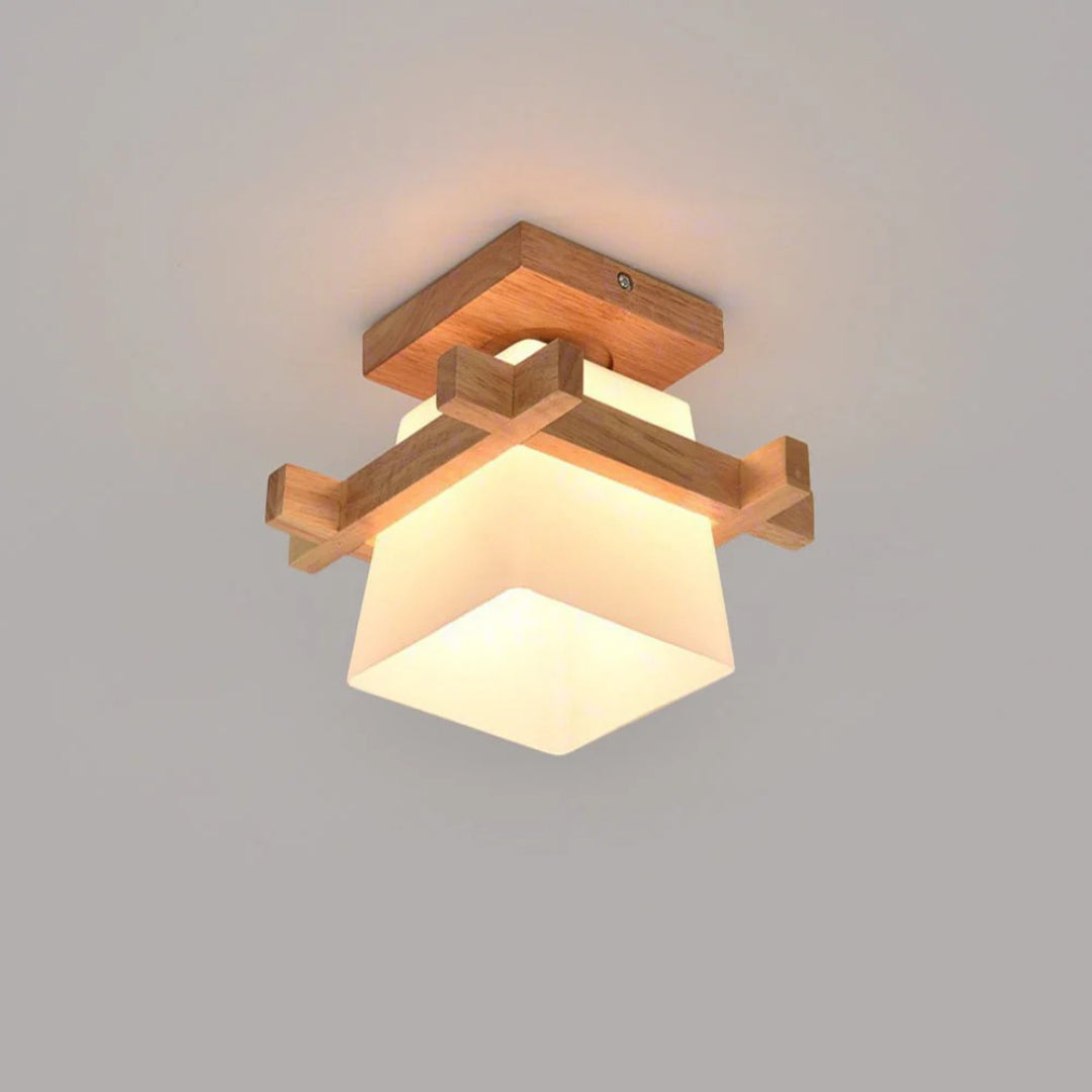 Japońska drewniana lampa sufitowa w minimalistycznym stylu – widok produktu 15 | Nuvira Home