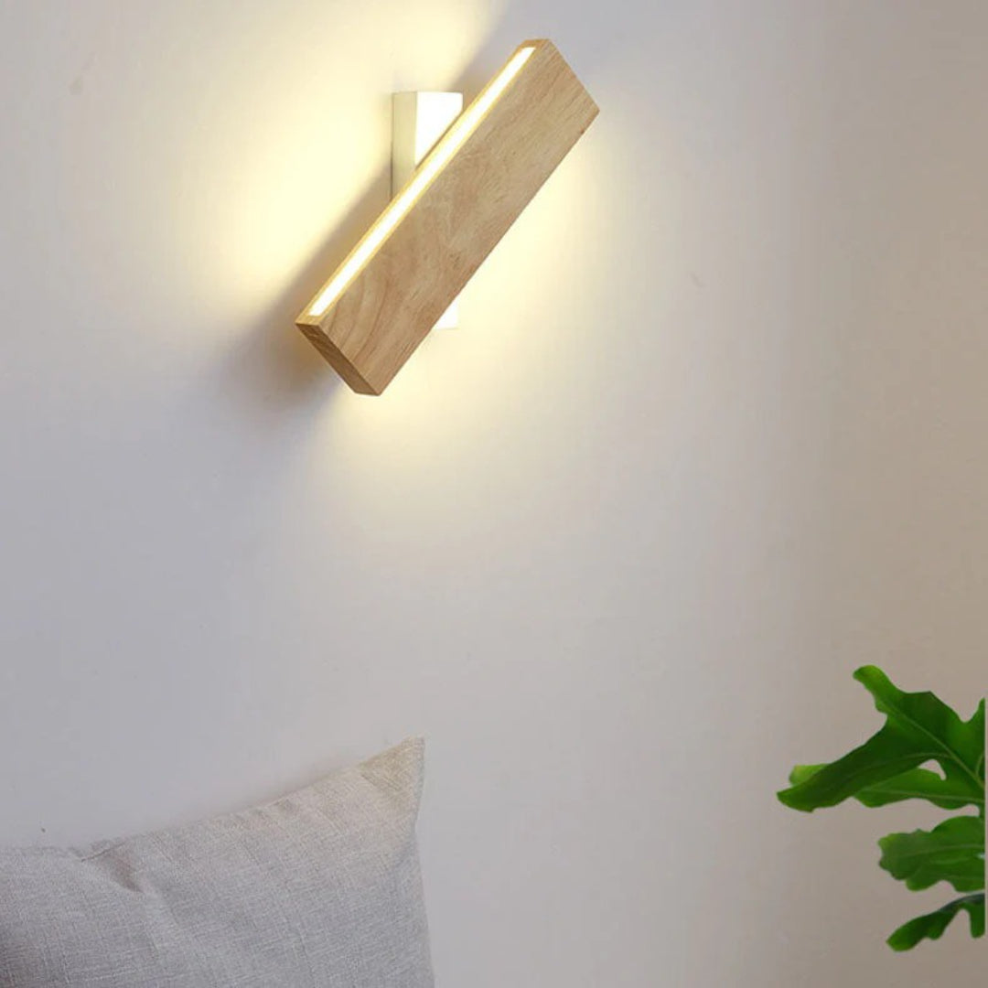 Japońska prostokątna drewniana lampa ścienna – widok produktu 17 | Nuvira Home