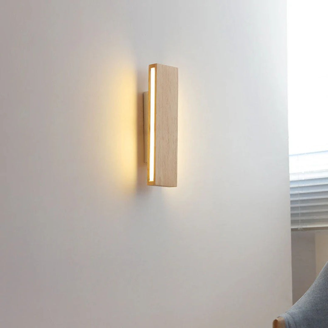 Japońska prostokątna drewniana lampa ścienna – widok produktu 18 | Nuvira Home